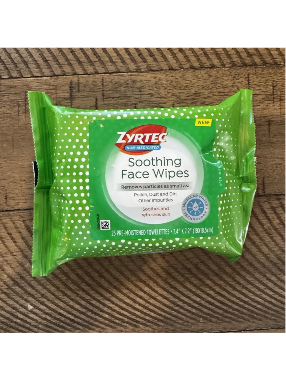 Zyrtec Soothing Non-Medicated Face Wipes 25 Count X3 (75 Total) New SHIPS FREE - Picture 2 of 3